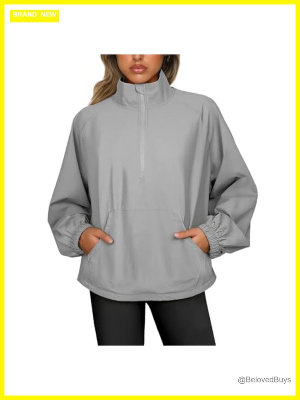 Womens Quarter Zip Windbreaker Pullover Lightweight Golf Athletic Top
